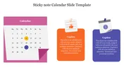 Innovative Sticky Note Calendar Slide Template Diagram