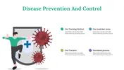 Illustration of a person blocking viruses with a shield icon and four bullet points with colored dots on the right.