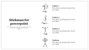 A slide featuring stickman drawings in different poses, with four captions on the right and a main title on the left.