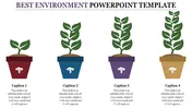 Environment PowerPoint Template With Growing Plants