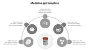 Powerful Grey Medicine PPT Template For Presentation