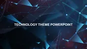 Abstract tech-themed slide with dynamic geometric shapes and a dark background including title text area.