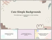 A slide deck with cute, minimalist backgrounds and inspirational quotes, featuring soft colors and abstract shapes.