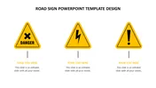 Simple Road Sign PowerPoint Template Design Slides