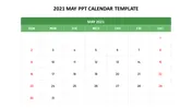 Best 2021 May Calendar PPT And Google Slides Template