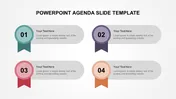 Impressive PowerPoint Agenda Slide Template with 4 Node