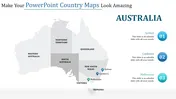 Amazing Australia Country Maps Slide Templates for PowerPoint