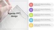 Editable Agenda PPT Design Template With Five Node