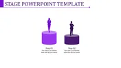 Affordable Stage PowerPoint Template In Purple Color