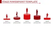 Amazing Stage PowerPoint Template In Red Color Slide