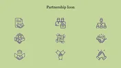 Attractive Partnership Icon PPT Slide Template Design