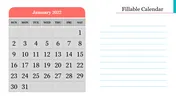 Creative Fillable Calendar PowerPoint Presentation Slide