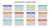 Editable Calendar PPT Template 2022 PowerPoint Slide