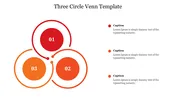 Innovative 3 Circle Venn Template For Presentation Slide