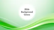 Abstract green wave pattern background with light gradient and a central white circle.