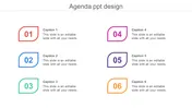 6 Noded Agenda Design PPT Template and Google Slides Theme