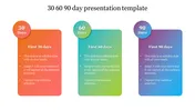 Colorful 30 60 90 Presentation Template PPT Slides