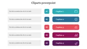 Cliparts PowerPoint Presentation Template-Five Node