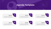 Purple Color Agenda PowerPoint And Google Slides Template