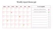 Creative Weekly Report Theme PPT Slides Presentation