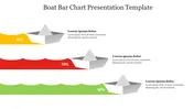 Three Node Boat Bar Chart Presentation Template Slide