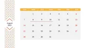 Editable 2022 August Calendar Template Presentation