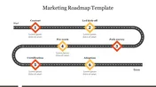 Creative Marketing Roadmap Template For PPT Slides