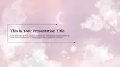 Soft pastel-colored background featuring clouds and a crescent moon, with a modern, minimalist title frame.