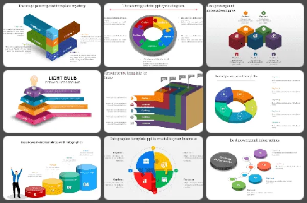 3D shapes Powerpoint Templates