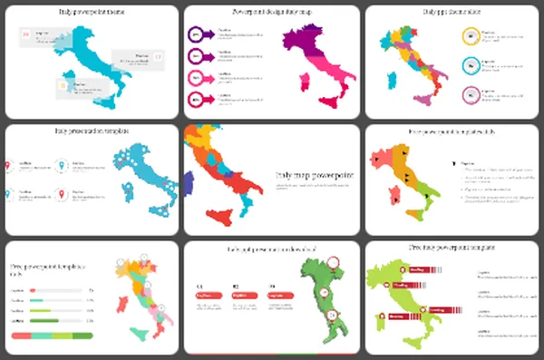 Italy Map Powerpoint Templates